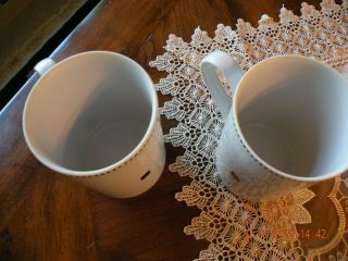 Pair Swid Powell Gwathmey Siegel Tuxedo White & Black Tall Coffee Mugs Cups 4 