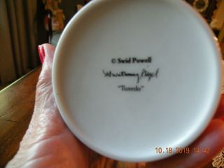 Pair Swid Powell Gwathmey Siegel Tuxedo White & Black Tall Coffee Mugs Cups 4 