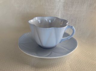 Shelley Dainty Pattern Pastel Light Blue Cup & Saucer 13585