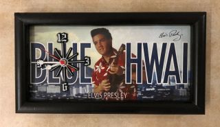 Rare Elvis Presley Vintage Blue Hawaii Signed License Plate Clock - Great