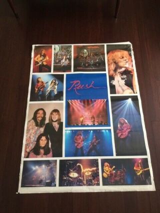 Vintage Rush Giant 42 X 58 Collage Poster 1980 Cat Productions