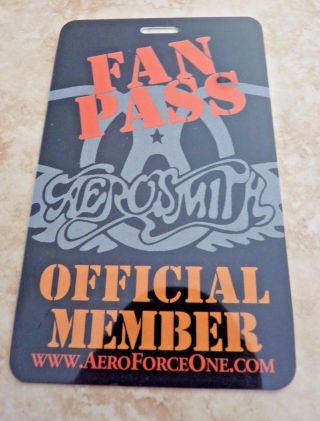 Rare Aerosmith 2003 Fan Pass Backstage Aero Force One Vip Laminate