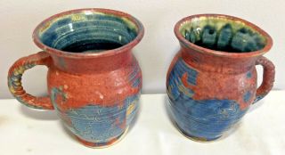 Two Hand Made Pottery Cups/mugs By Michael Kennedy Ceramics From Ireland