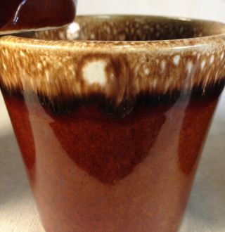 Vintage Set of 6 Hull Brown Drip Glaze Coffee Mugs USA Oven Safe 7