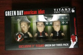 Titans Vinyl Figures Green Day American Idiot Hot Topic Exclusive 3 " Three - Pack