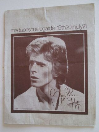 Orig David Bowie - Diamond Dogs 1974 Madison Square Garden Concert Tour Program