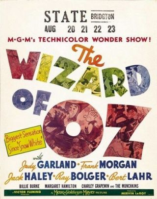 The Wizard Of Oz Movie Poster Judy Garland Vintage 5