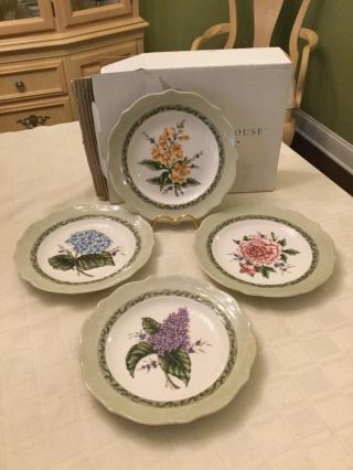 Princess House Vintage Garden Stoneware Luncheon Plates Set/4 Nib Retired 1481