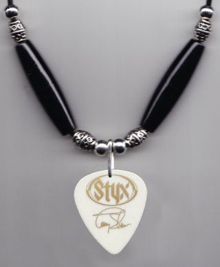Styx Tommy Shaw Signature White Guitar Pick Necklace - 1999 Tour