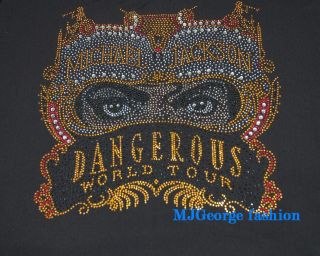 Michael Jackson Iron - On " Dangerous " Rhinestone Mask For T - Shirts,  Sweaters.  Etc