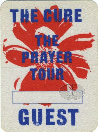 The Cure 1989 Prayer Tour Backstage Pass Guest
