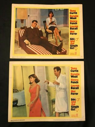 2 Lobby Cards 11x14: Sex And The Single Girl (1964) Natalie Wood