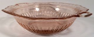 Pink Depression Glass - Round Veg Bowl - Mayfair Pattern By Anchor Hocking C.  1931 - 37
