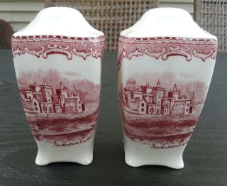 Johnson Bros England Old Britain Castles Pink Salt And Pepper Shakers