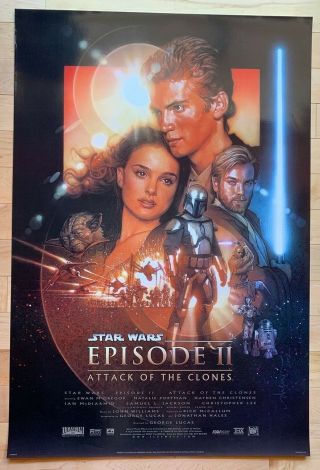 Star Wars Attack Of The Clones Episode 2 Movie Poster One Sheet 27 X 40