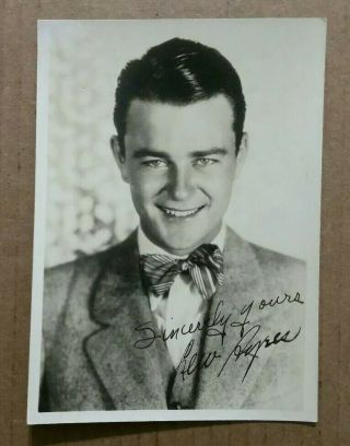 Lew Ayres (actor) Signed Promo Photo,  Vintage 1920 