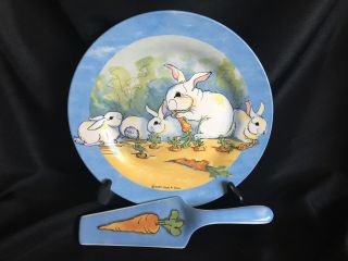 Easter/spring Telle M.  Stein The Stone Bunny Cake Plate & Server 2005 (i655b27)