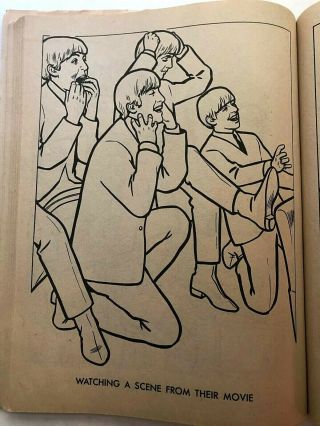 Vintage 1964 THE BEATLES Official Coloring Book w/ Actual B&W Photographs 4