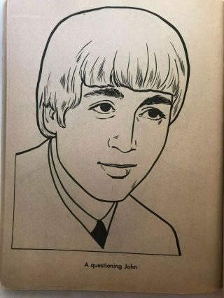 Vintage 1964 THE BEATLES Official Coloring Book w/ Actual B&W Photographs 5