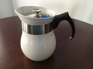 Vintage Corning Ware Centura White 6 - Cup Beverage Maker Server Coffee Tea Pot