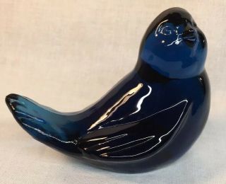 Fenton Art Glass Indigo Blue Song Bird