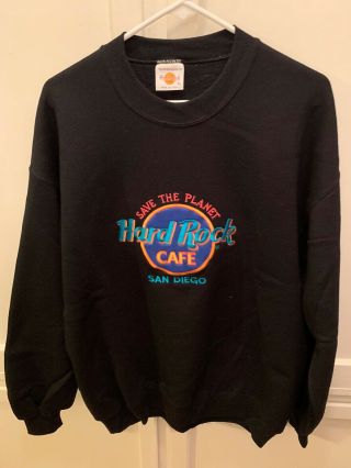 Hard Rock Cafe Vintage Sweatshirt San Diego Sz Xl Black Save The Planet