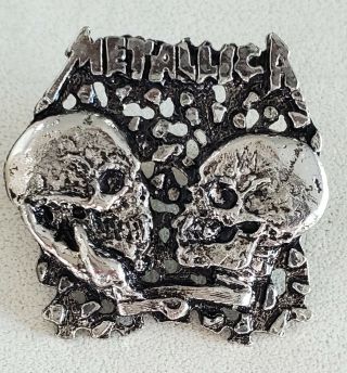 Metallica Badge Skull Alchemy Heavy Metal Pin Brooch Pewter From The 90 