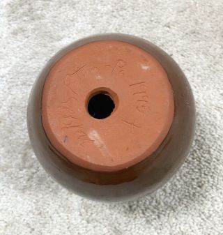 Vintage Ned Foltz Redware Flower Pot Ruffled Pottery 4