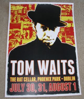 Tom Waits Concert Gig Poster Dublin 2008 Tour Ireland Swordfishtrombone