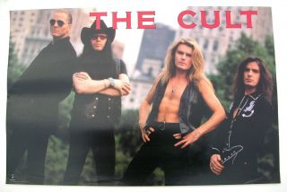 The Cult Sonic Temple Ceremony Promo Poster Vg,  Us 1990.