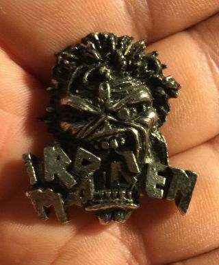 Iron Maiden Eddie Crunch Vintage Pin 2 Posts 80’s 90’s Shirt Patch Rock Metal