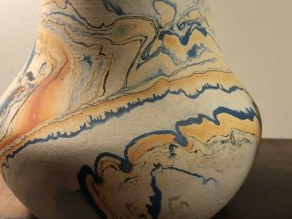 Vintage Set Of Nemadji Pottery Hand Made Native Pueblo Clay Swirl Vases Stamped 4