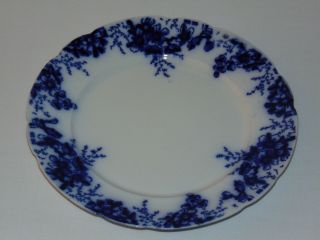 Vintage Antique Johnson Bros Flow Blue Semi Porcelain Peach Royal 10 " Plate