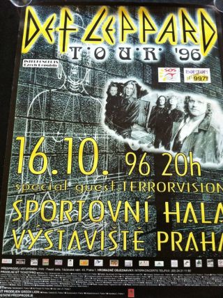 Def Leppard Concert Poster From Czech Republic 1996 Tour