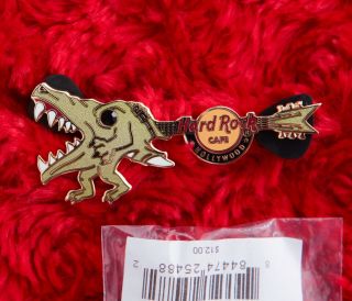 Hard Rock Cafe Pin Hollywood Blvd Movie Monster Guitar 2 Gemstone Eyes Dinosaur