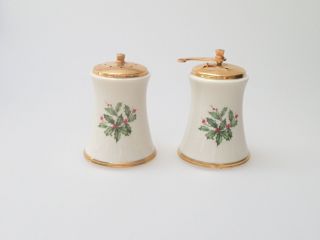 Lenox China Holiday Dimension Salt & Pepper Mill Shakers