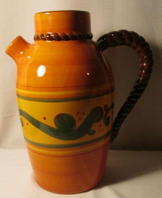 Home & Garden Party Stoneware - Tuscan Home - Huge 12.  5 " Pitcher Gorgeous
