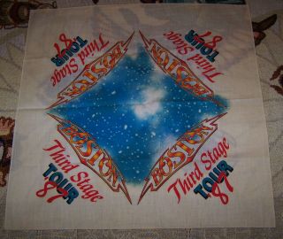 Vintage 1987 Boston Third Stage Concert Tour Scarf Bandana Flag Banner Tapestry