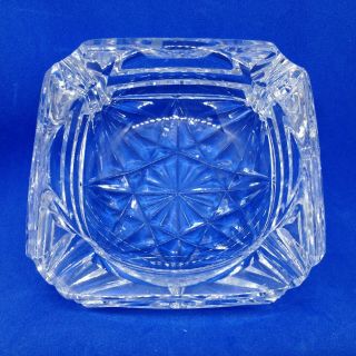 Waterford Crystal Square 8 - Point Star Base Ashtray Thick Heavyweight - Signed