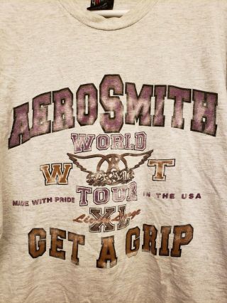1993 Aerosmith Get A Grip World Tour Concert T Shirt Xl X - Large Vintage 90 