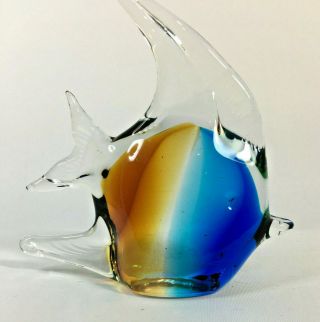 Art Glass Hand Blown Tropical Fish Paperweight Figurine Murano