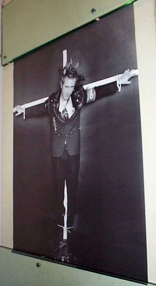 Sex Pistols Johnny Rotten Vintage Crucifixtion Poster Last One