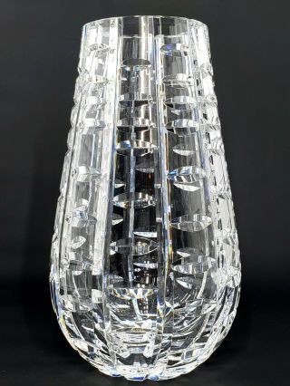 Waterford Cut Crystal 7 " Vase Contemporary Modern Tapered Style Euc