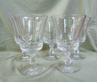 5 Vintage Fostoria Clear Glass Century Water Goblets
