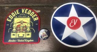 Eddie Vedder Who Mod Sticker Patch And Pin Set The Who Wembley Stadum Pearl Jam