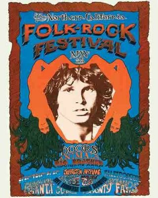 Vintage Looking The Doors 1968 Jim Morrison Concert Poster