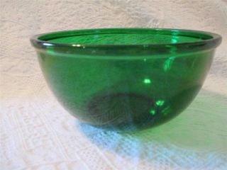 Vintage Translucent Dark Green Bowl 8 " Across Serving