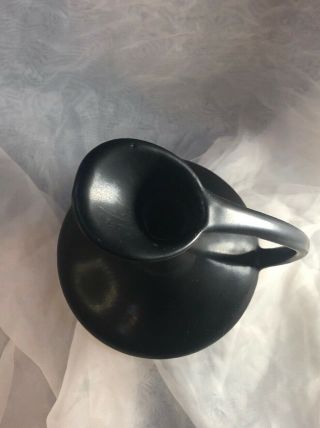 Vintage Mid - Century Modern Van Briggle Ewer Pitcher Vase Art Pottery Matte Black 2