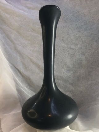 Vintage Mid - Century Modern Van Briggle Ewer Pitcher Vase Art Pottery Matte Black 8