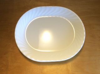 Set Of 5 Corelle Enhancements White Oval Serving Platters 12”